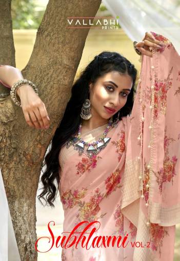 Shubhlaxmi Vol 2 By Vallabhi Prints Fancy Floral Printed Saree Collection